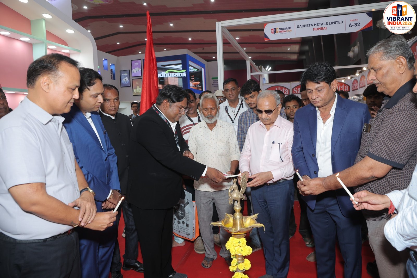 Chief guests lighting the ceremonial lamp
